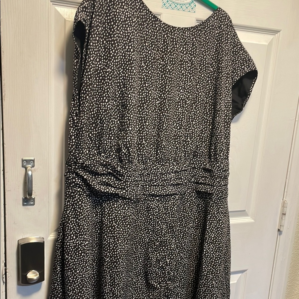 Elegant Black and White Polka Dot Dress